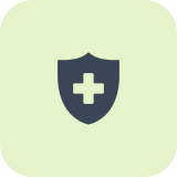 Shield icon with a cross symbol.